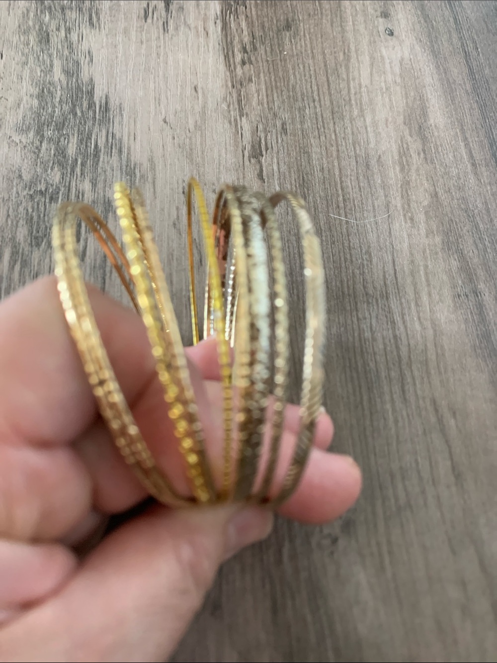 8 Gold Tone Multi-Row Bangle Bracelet - Women Jewelry